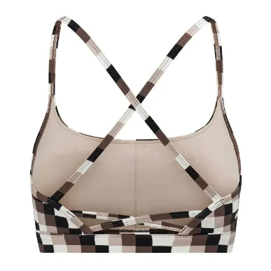 Lorna Jane Retro Check Ribbed Sports Bra - Retro Check Print