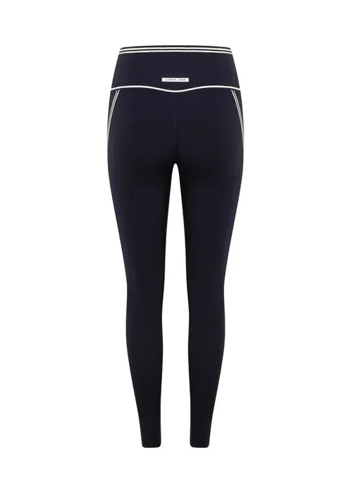Lorna Jane Retro Track Ankle Biter Leggings - Midnight Blue