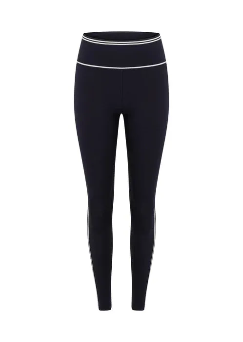 Lorna Jane Retro Track Ankle Biter Leggings - Midnight Blue