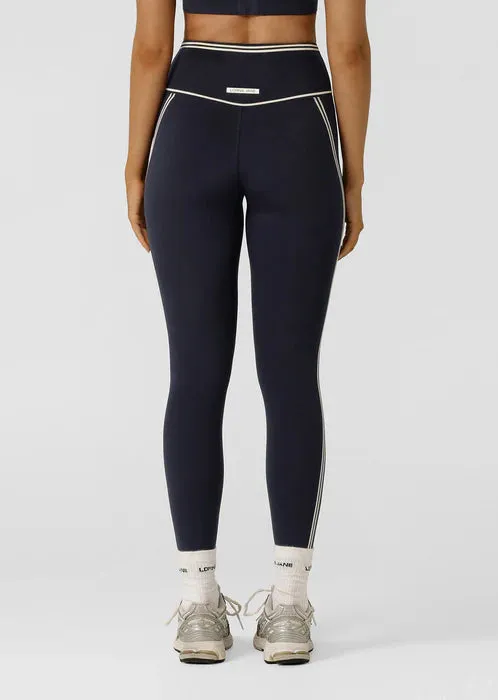 Lorna Jane Retro Track Ankle Biter Leggings - Midnight Blue