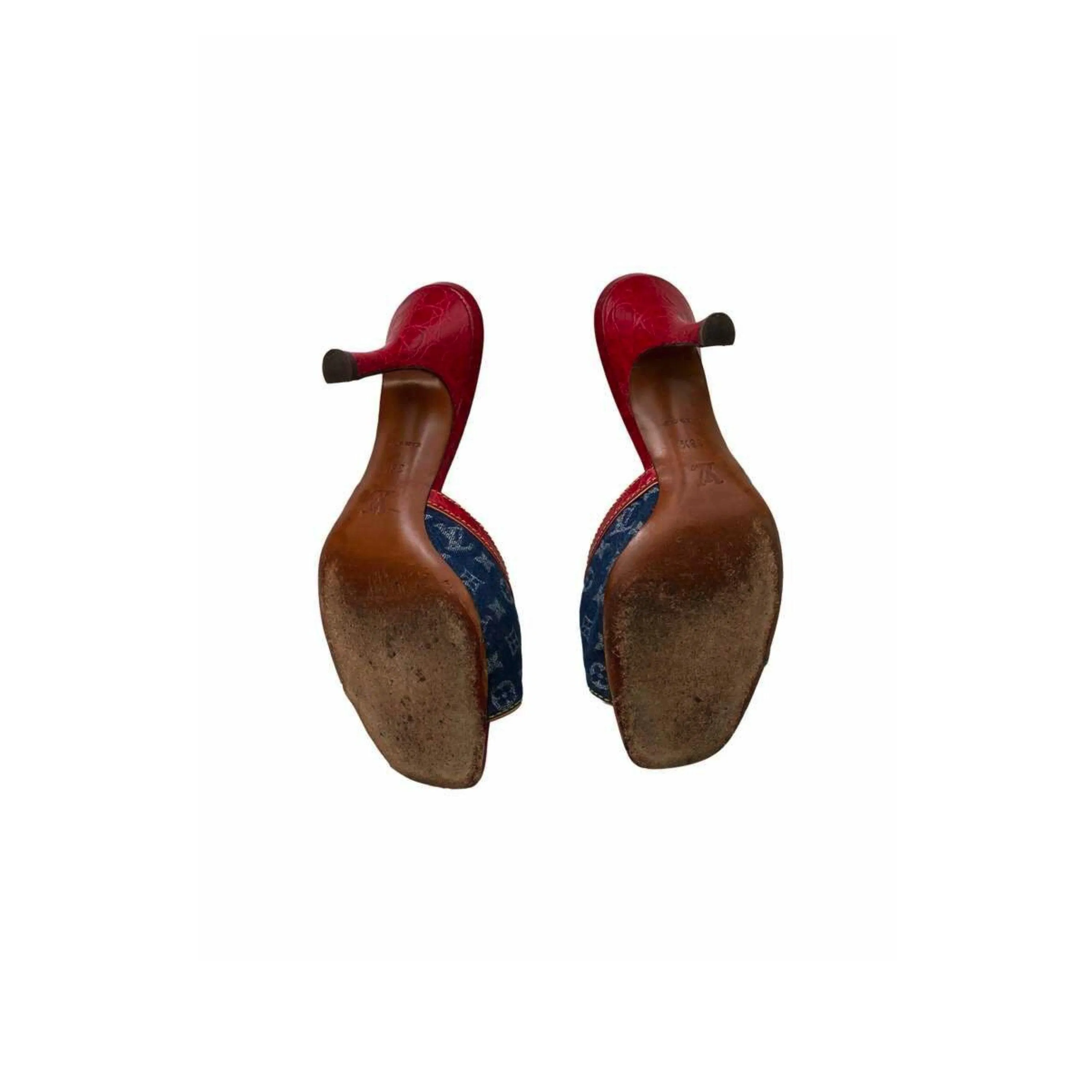Louis Vuitton Denim Logo Heels