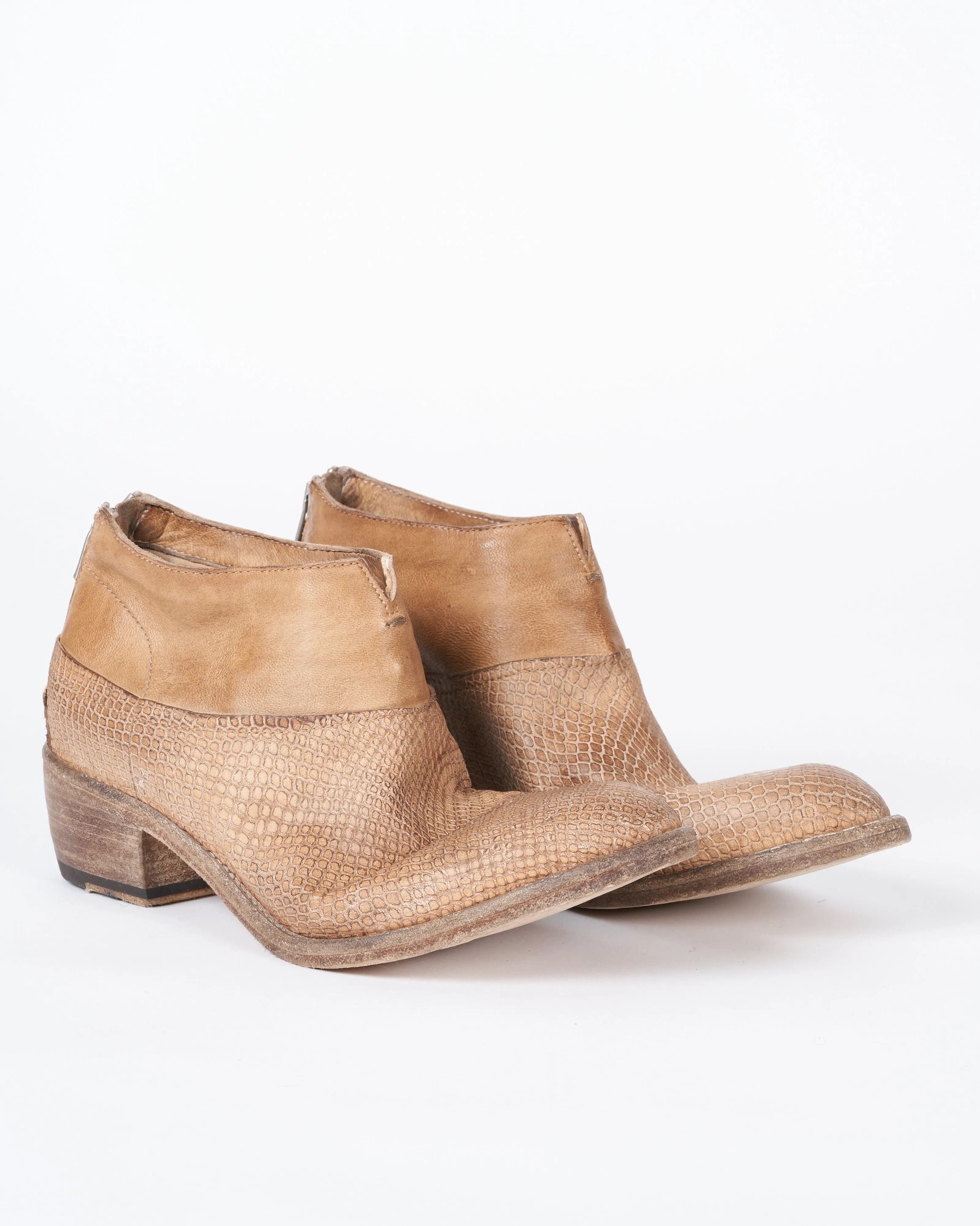 low ankle boot  - cigar leather