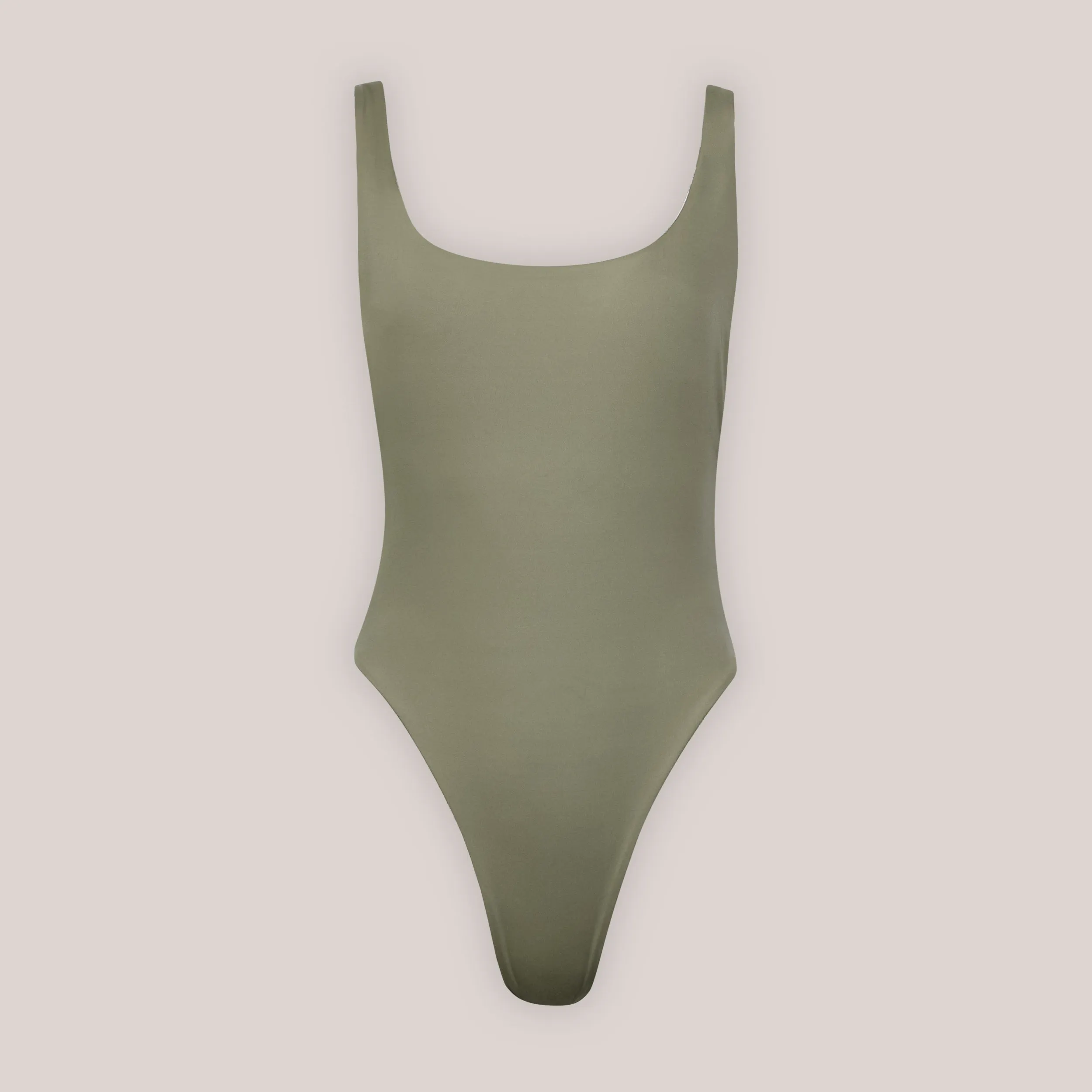 Maillot de Bain High Leg Réversible - Vert/Floral