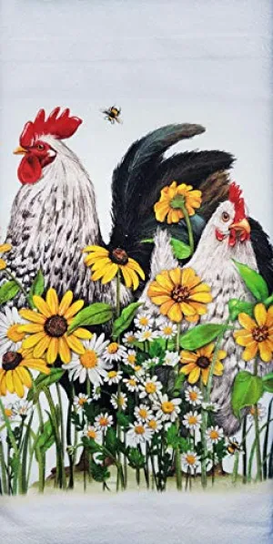 Mary Lake Thompson Daisy Chicken and Rooster Dish Towel