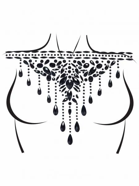 Masquerade Choker Stick-On Jewels - Black