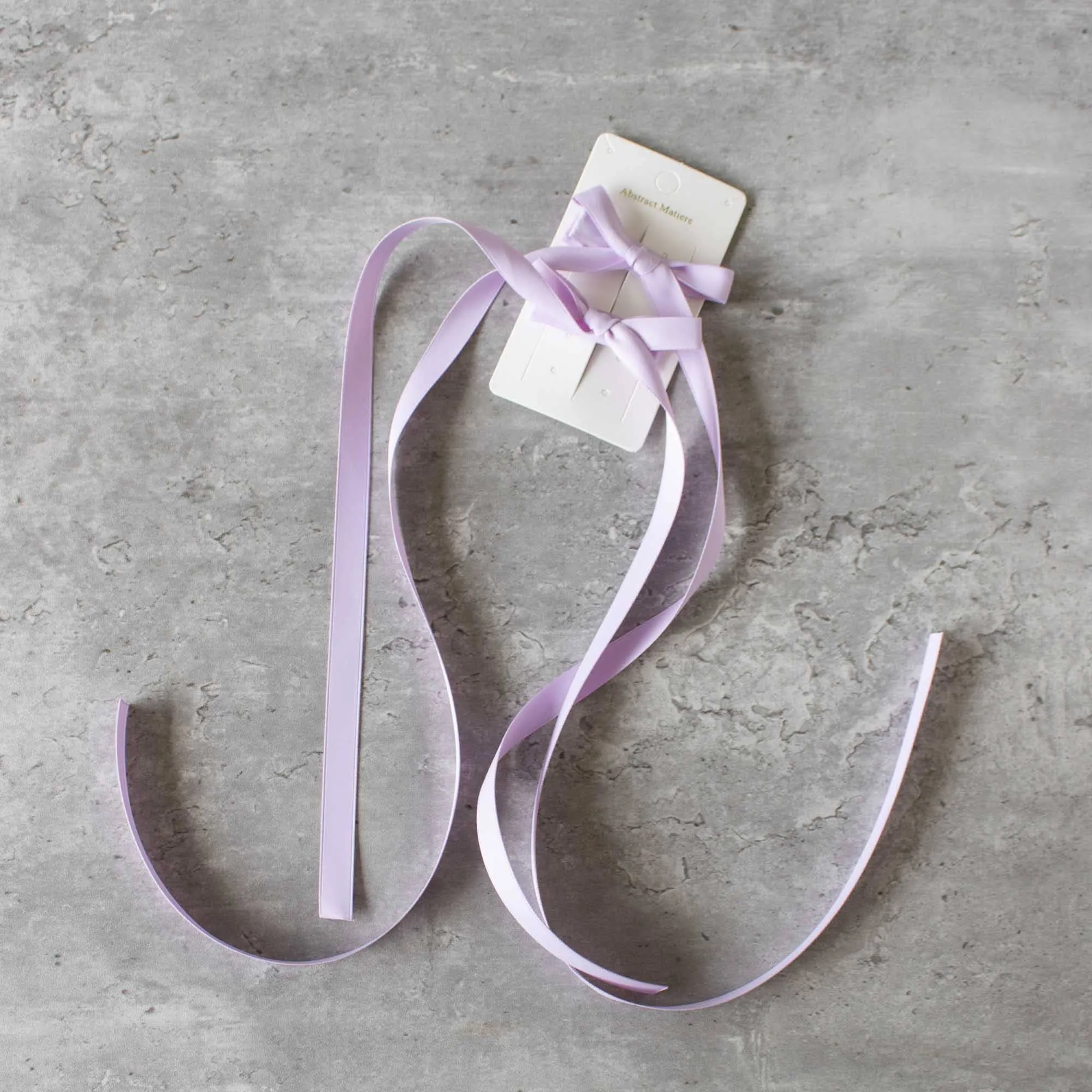 Matte Satin Ribbon Hair Pin Set: Lilac