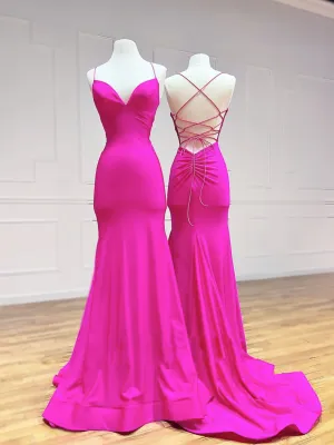 Mermaid Long Prom Dresses, Satin Backless Long Formal Graduation Dress