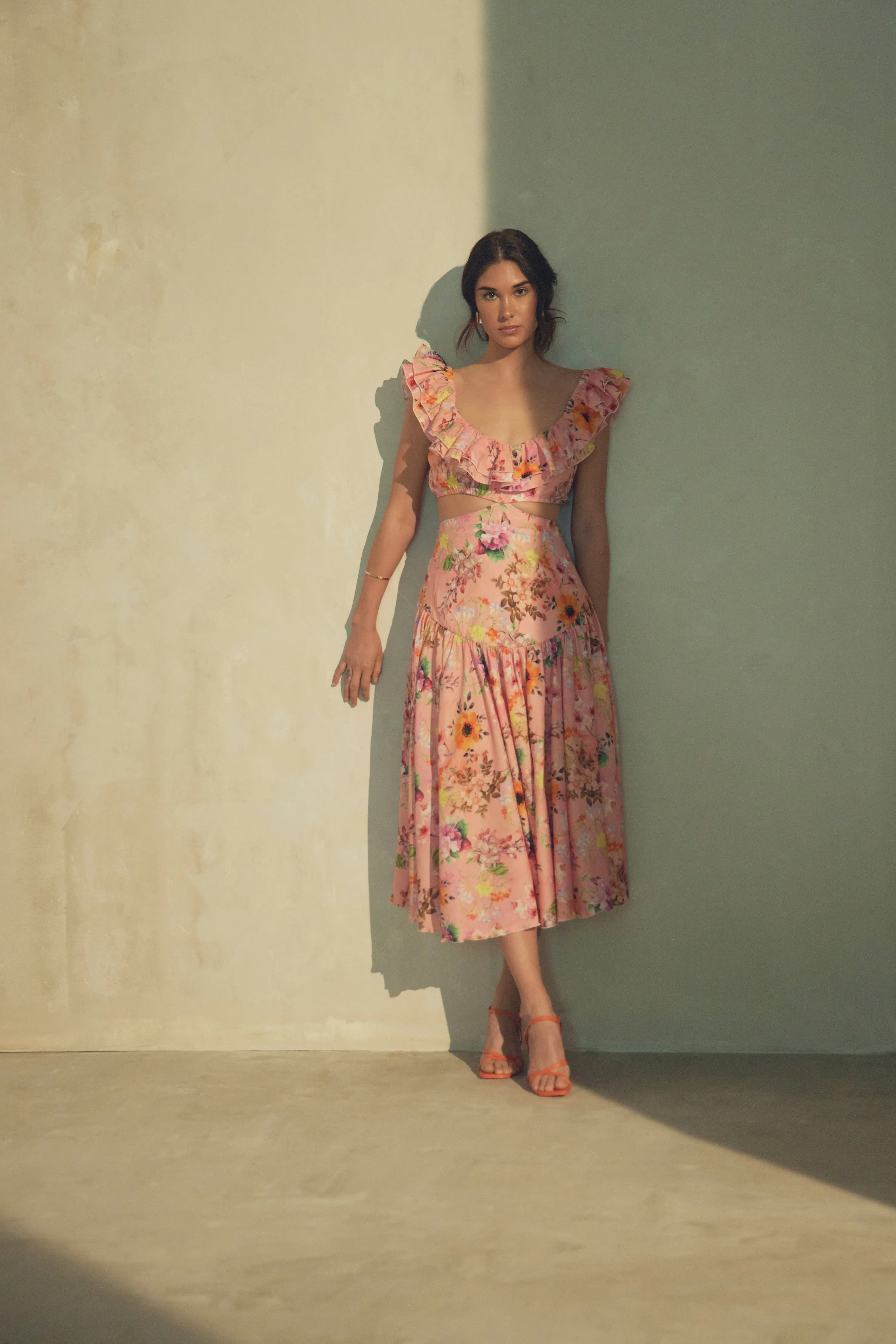 Mia Poplin Midi Dress Floral