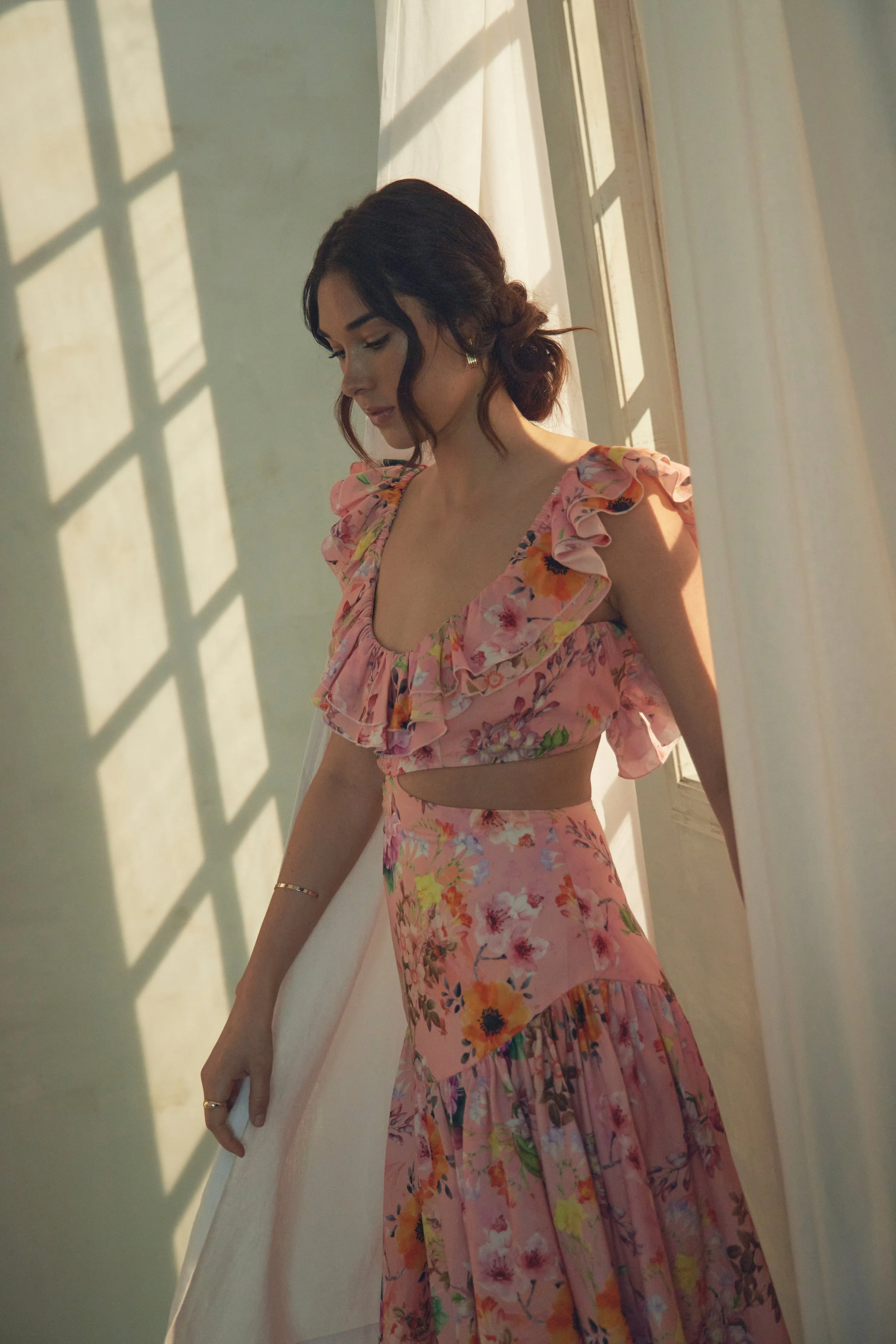 Mia Poplin Midi Dress Floral