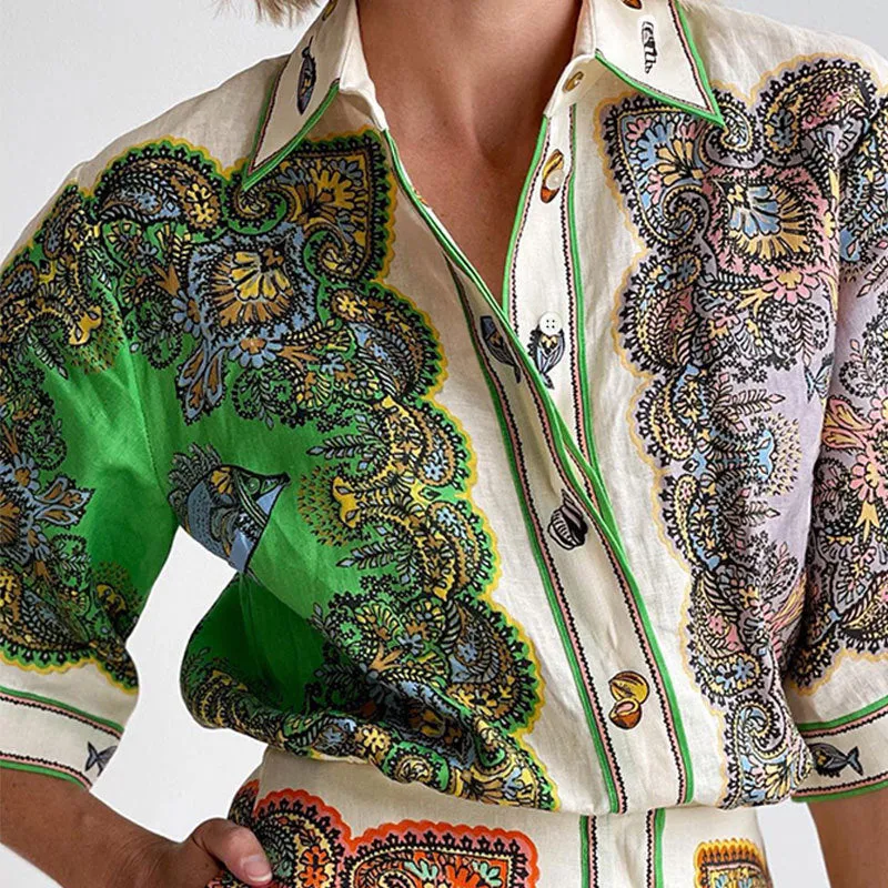 MOMENTLOVER New autumn and winter dress  2025 women's clothing new temperament printed lapel single-breasted fashion dress