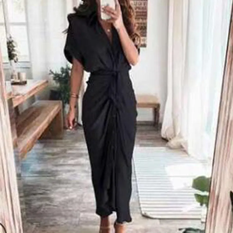 MOMENTLOVER New autumn new 2025 women's clothing temperament fashion printing long dress shirt dress