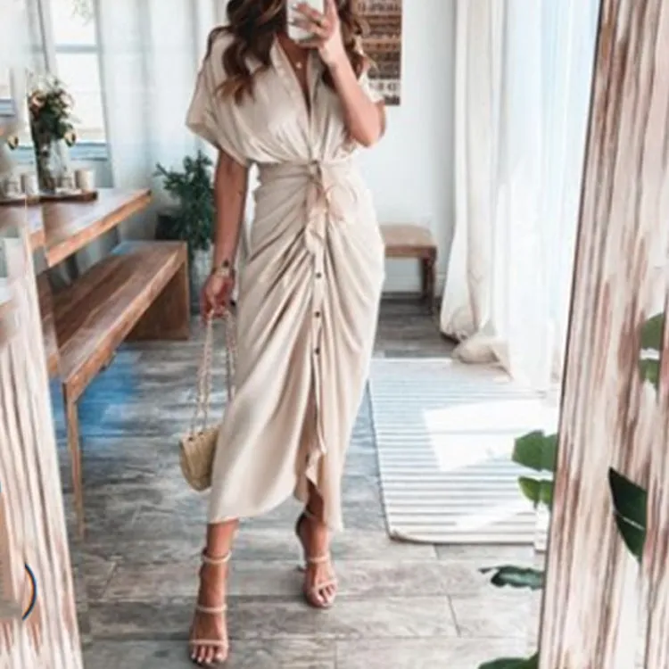 MOMENTLOVER New autumn new 2025 women's clothing temperament fashion printing long dress shirt dress