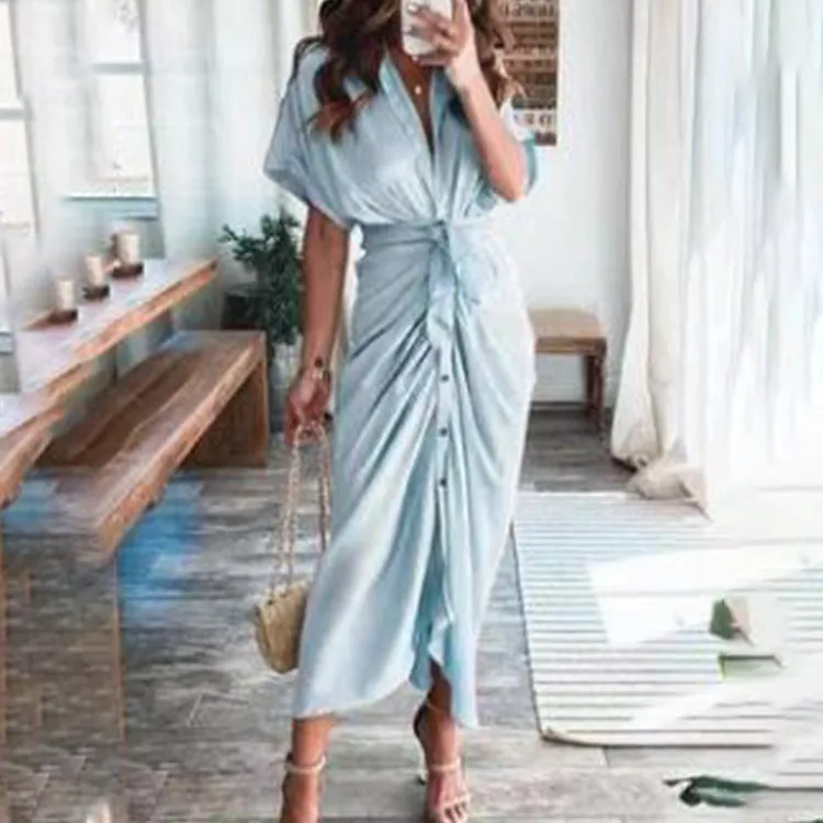 MOMENTLOVER New autumn new 2025 women's clothing temperament fashion printing long dress shirt dress