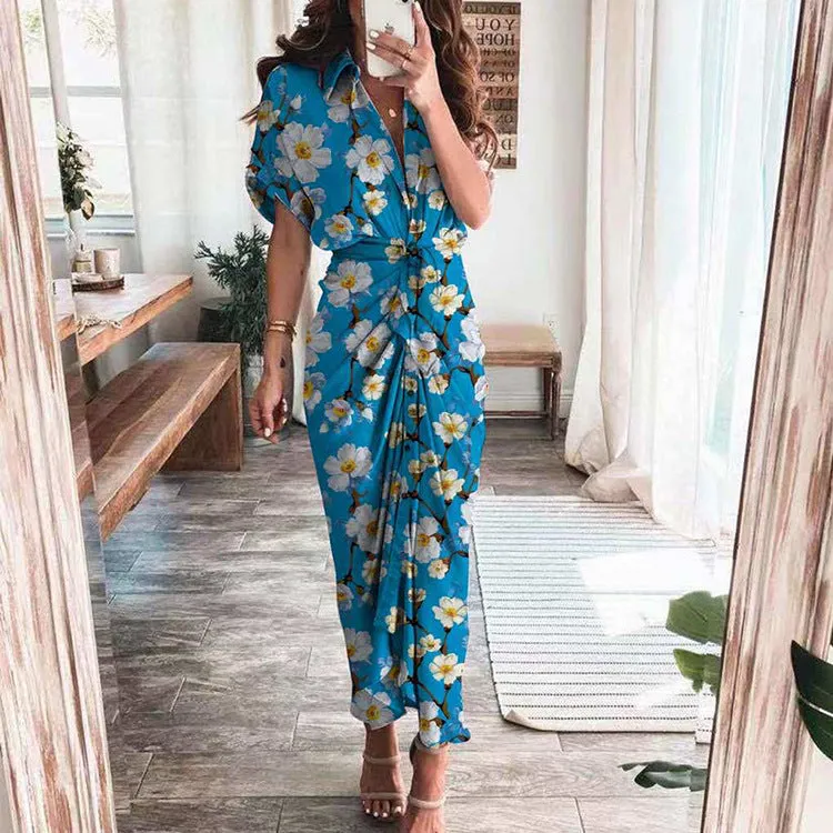 MOMENTLOVER New autumn new 2025 women's clothing temperament fashion printing long dress shirt dress