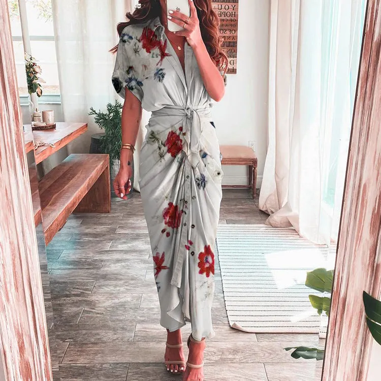 MOMENTLOVER New autumn new 2025 women's clothing temperament fashion printing long dress shirt dress