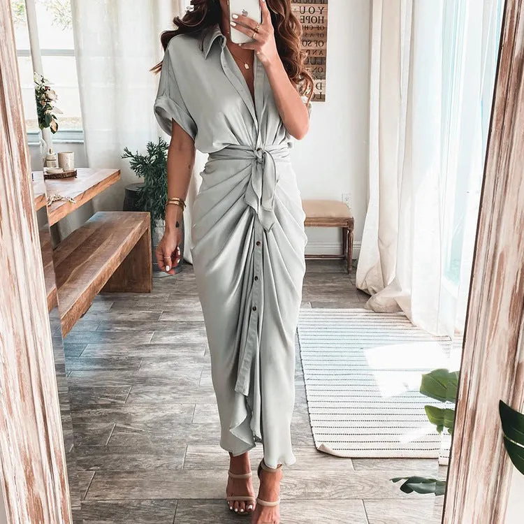 MOMENTLOVER New autumn new 2025 women's clothing temperament fashion printing long dress shirt dress