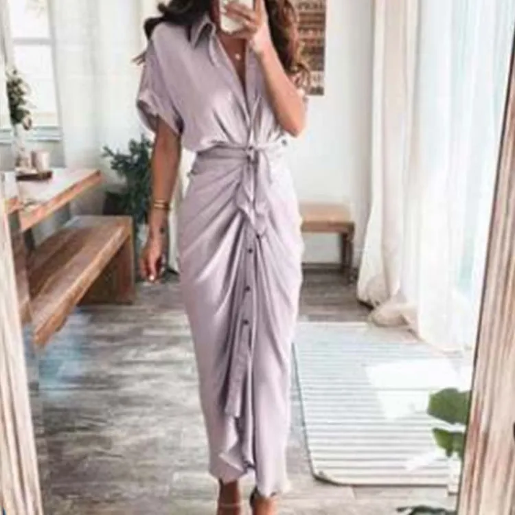 MOMENTLOVER New autumn new 2025 women's clothing temperament fashion printing long dress shirt dress