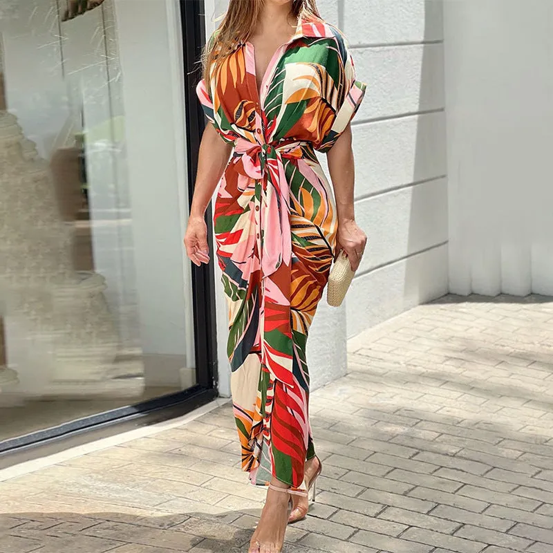 MOMENTLOVER New winter 2025  women's clothing INS temperament commuter shirt collar short sleeve waist pleated shirt dress