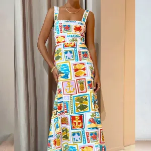 MOMENTLOVER women's clothing New autumn 2025 dresses, new temperament personalized printing tube top fashion suspender dresses