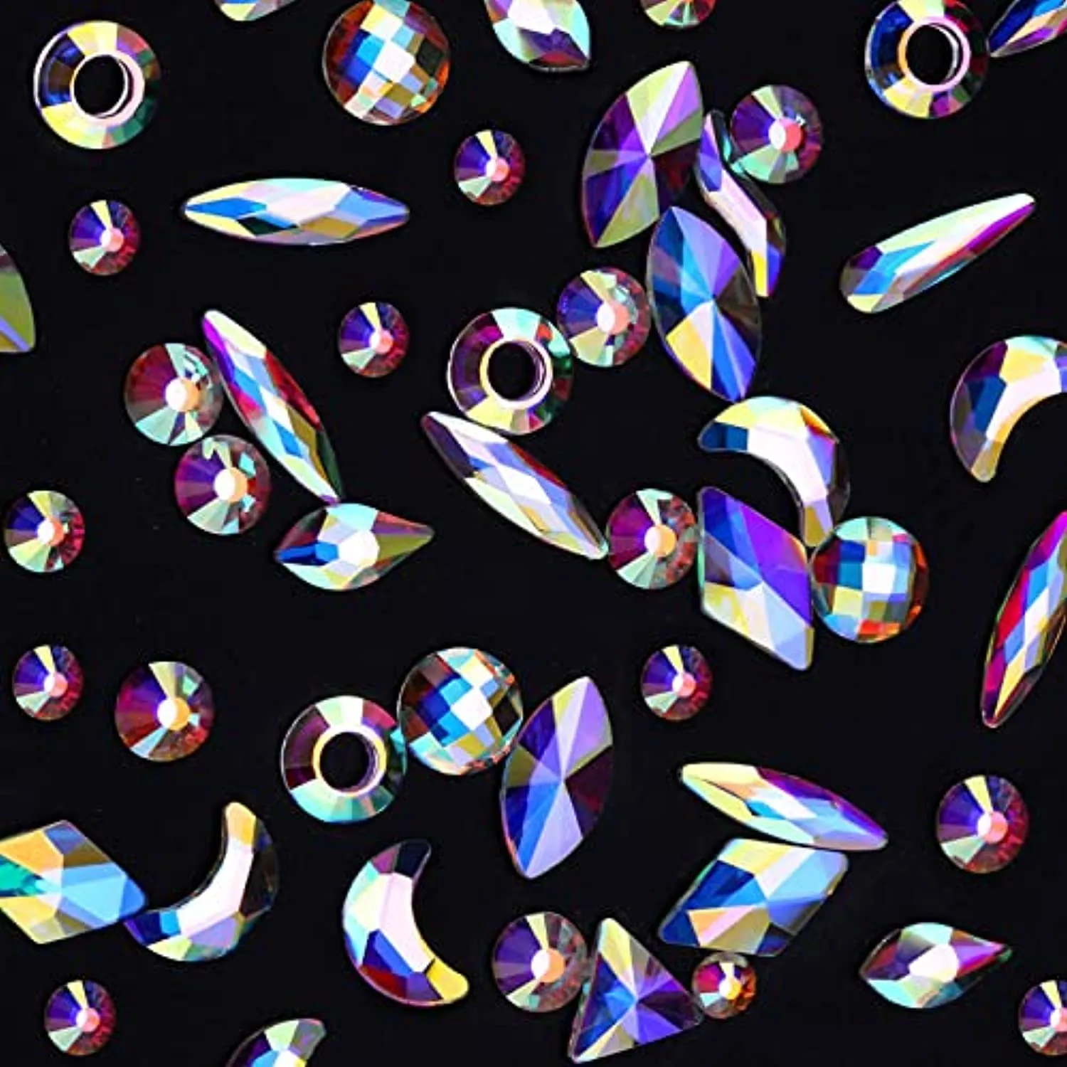 MRTREUP Nail Rhinestones Kit，3830PCS Multi-Shape 3D Glass Crystal AB Rhinestones Flat Back Nail Jewels with Professional Drill Pen for Nail Art DIY Crafts Phones Clothes Jewelry Bag Decoration