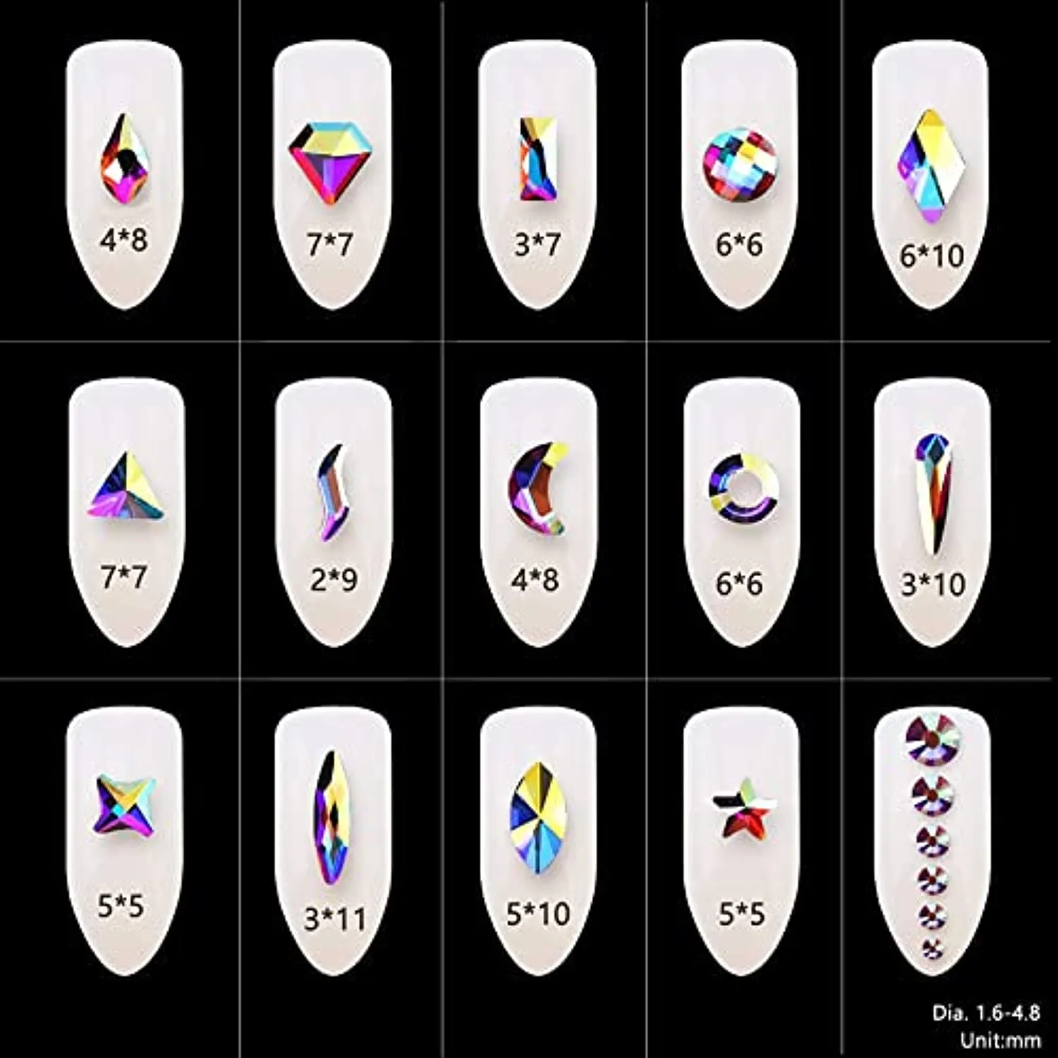MRTREUP Nail Rhinestones Kit，3830PCS Multi-Shape 3D Glass Crystal AB Rhinestones Flat Back Nail Jewels with Professional Drill Pen for Nail Art DIY Crafts Phones Clothes Jewelry Bag Decoration