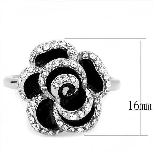 MT7753 - Black and Crystal Medium Flower - Most Popular