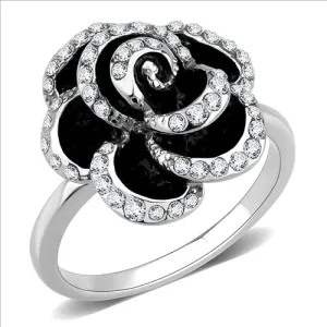 MT7753 - Black and Crystal Medium Flower - Most Popular