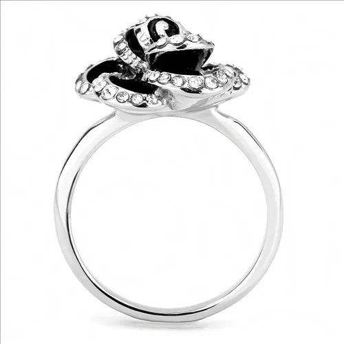 MT7753 - Black and Crystal Medium Flower - Most Popular