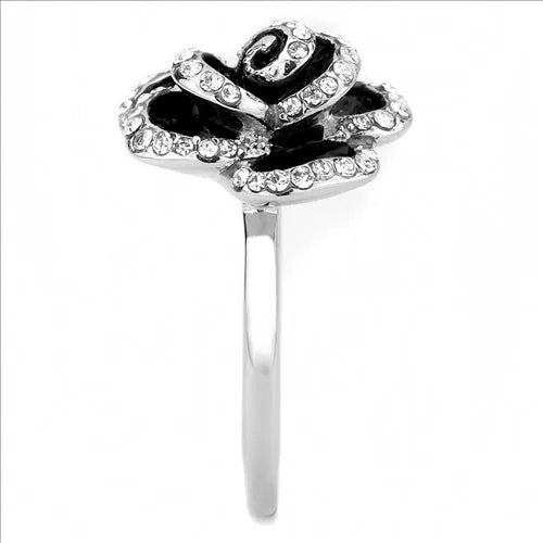 MT7753 - Black and Crystal Medium Flower - Most Popular
