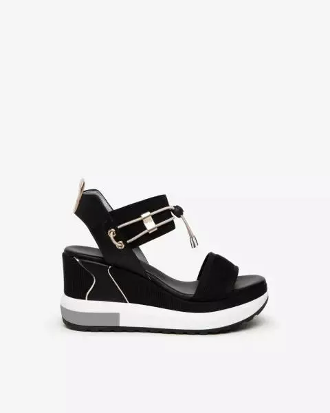 NeroGiardini - E307753D Black Sporty Wedge