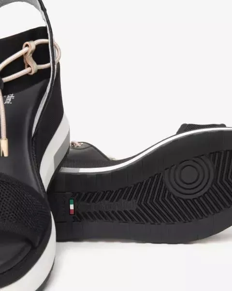 NeroGiardini - E307753D Black Sporty Wedge