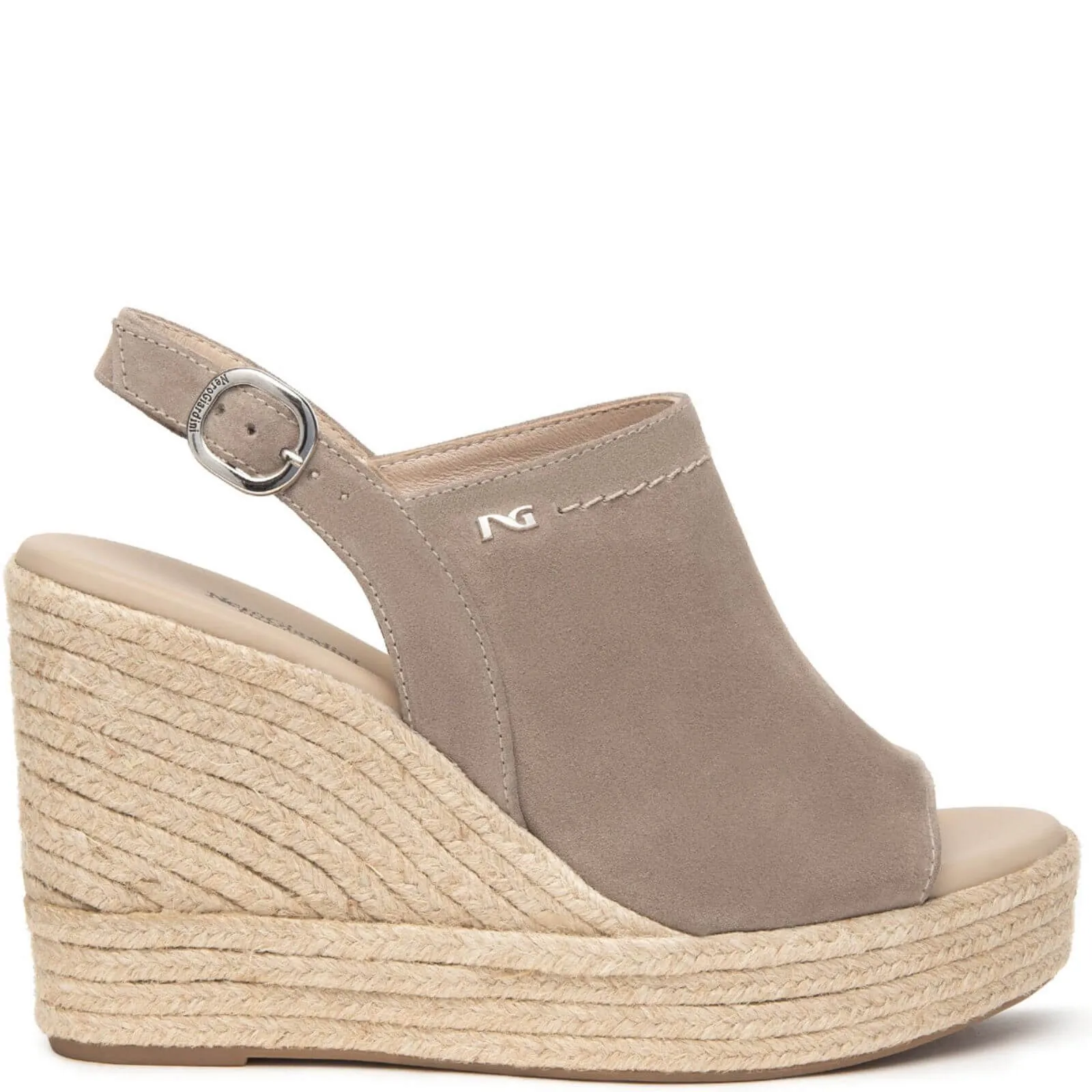 NeroGiardini Taupe Suede Wedge Sandals