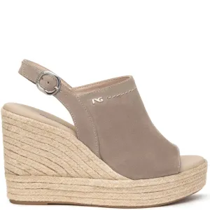 NeroGiardini Taupe Suede Wedge Sandals