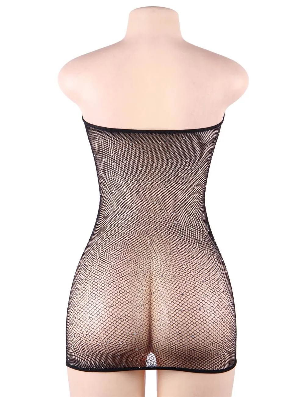 New Fishnet Off-the-shoulder Sparkle Bodystocking