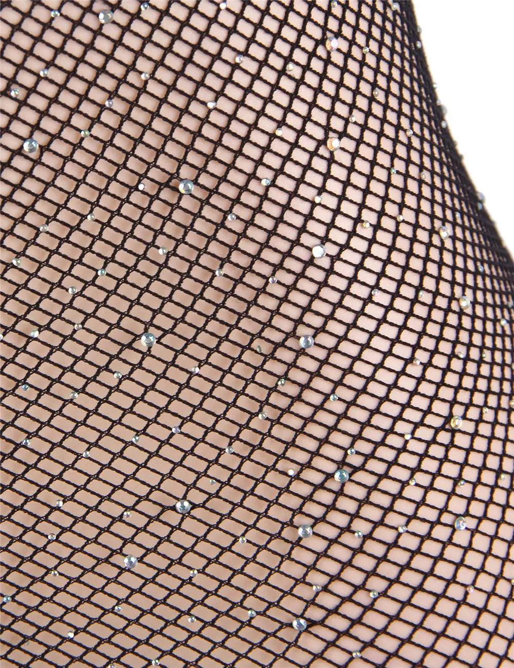 New Fishnet Off-the-shoulder Sparkle Bodystocking