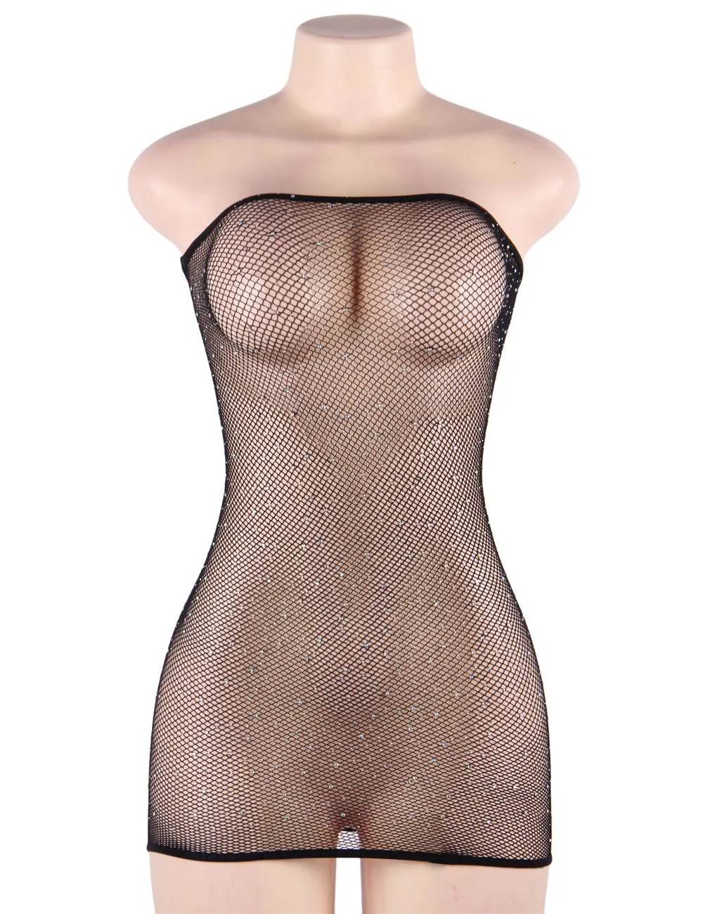 New Fishnet Off-the-shoulder Sparkle Bodystocking