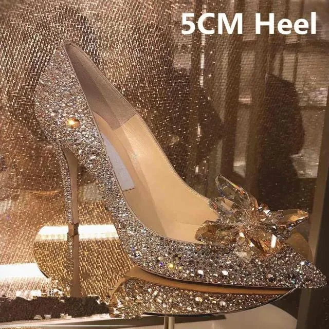New Rhinestone High Heels Cinderella Shoes