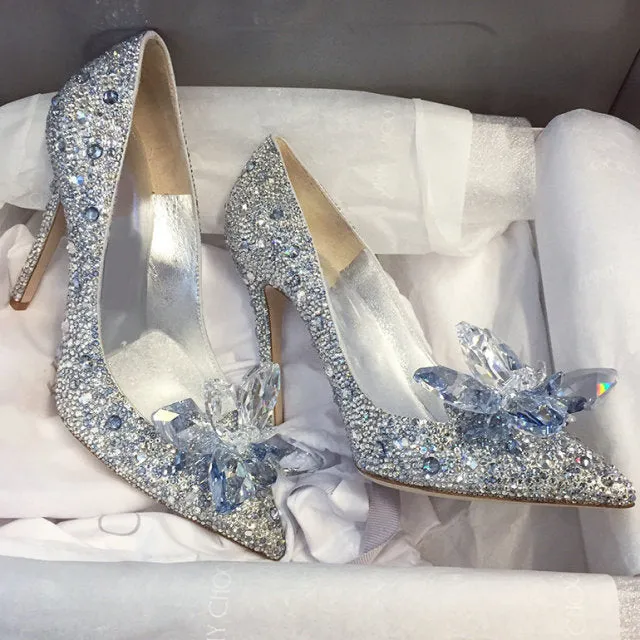 New Rhinestone High Heels Cinderella Shoes