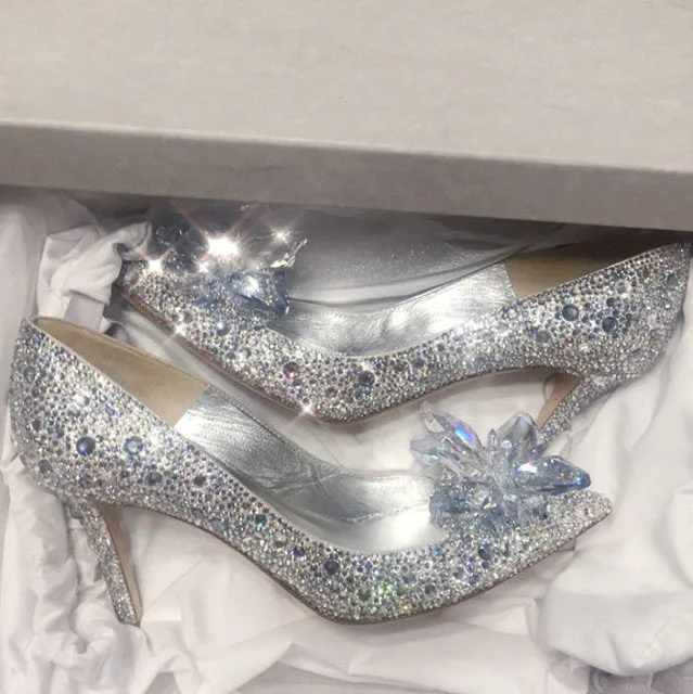New Rhinestone High Heels Cinderella Shoes