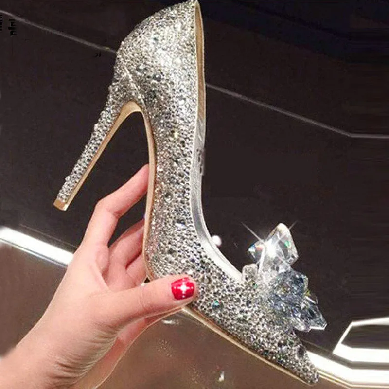 New Rhinestone High Heels Cinderella Shoes