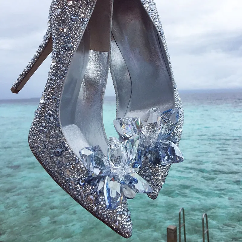 New Rhinestone High Heels Cinderella Shoes