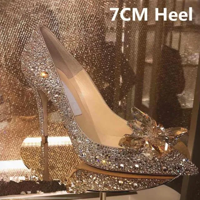 New Rhinestone High Heels Cinderella Shoes
