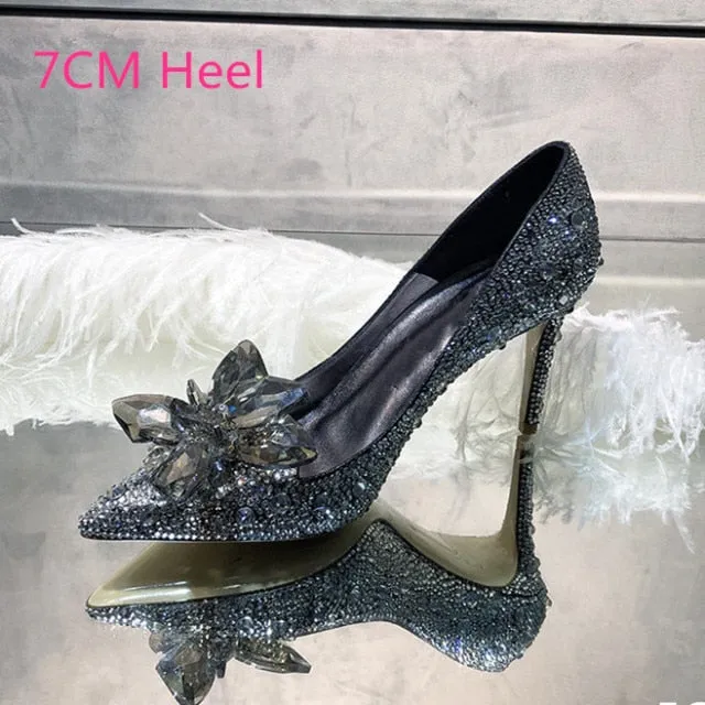 New Rhinestone High Heels Cinderella Shoes