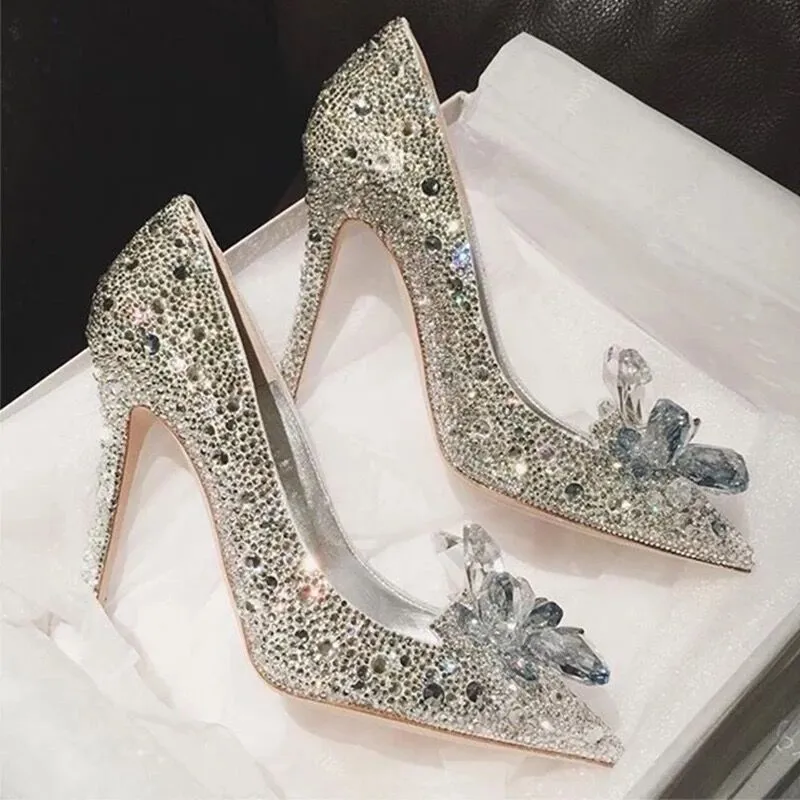 New Rhinestone High Heels Cinderella Shoes
