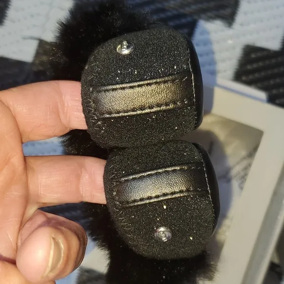 New Ugg Infant Babygirl Fluff Black Glitter Ballet Flat Size 2/3 6-12 months