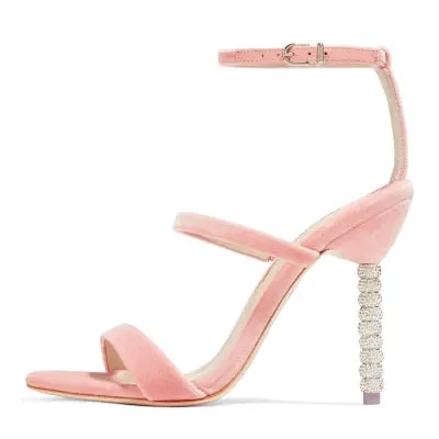 New Women  High Heels Luxury Gold Silver Sandals Rhinestone Shoes Woman Summer Sandals Elegant Party Wedding Shoes