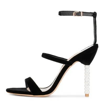 New Women  High Heels Luxury Gold Silver Sandals Rhinestone Shoes Woman Summer Sandals Elegant Party Wedding Shoes