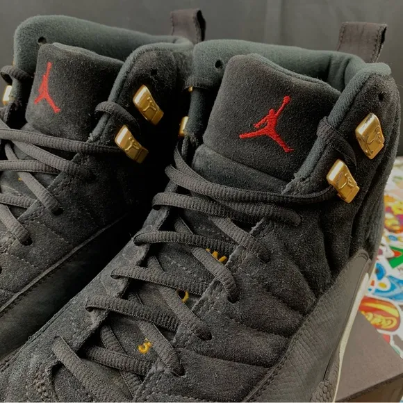 Nike Air Jordan 12 Retro Black Suede Size 12 Mens