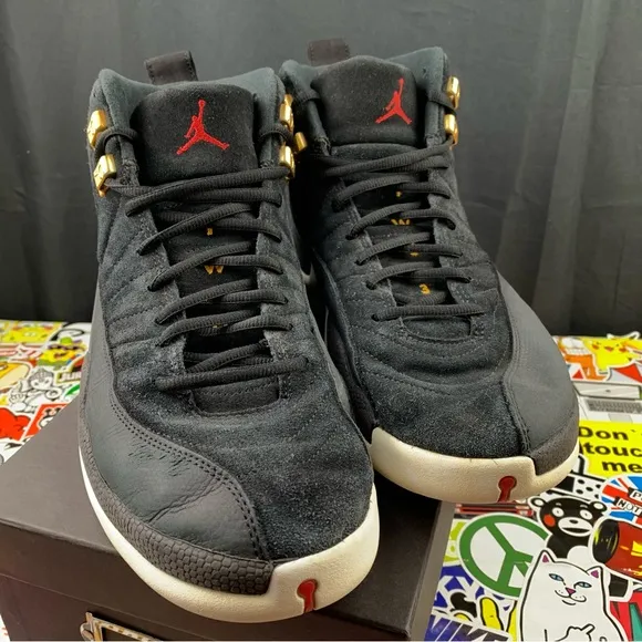 Nike Air Jordan 12 Retro Black Suede Size 12 Mens