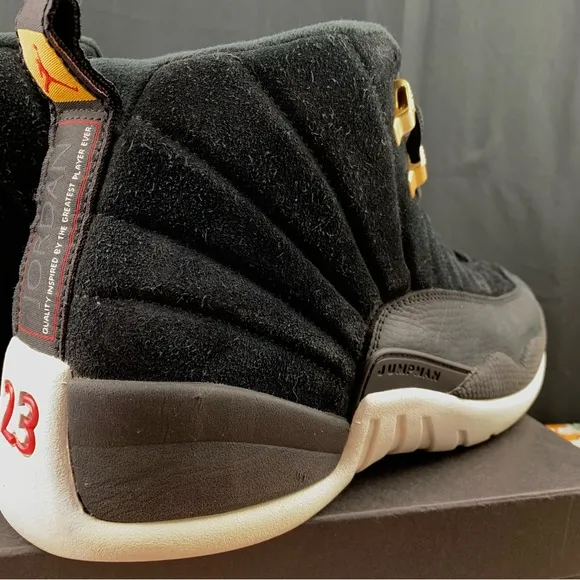 Nike Air Jordan 12 Retro Black Suede Size 12 Mens